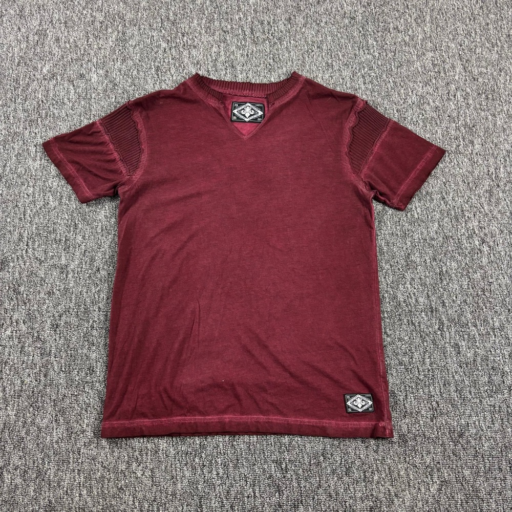 Grunge Y2K Affliction Cyber Skater T-Shirt Maroon Red Medium Made in USA